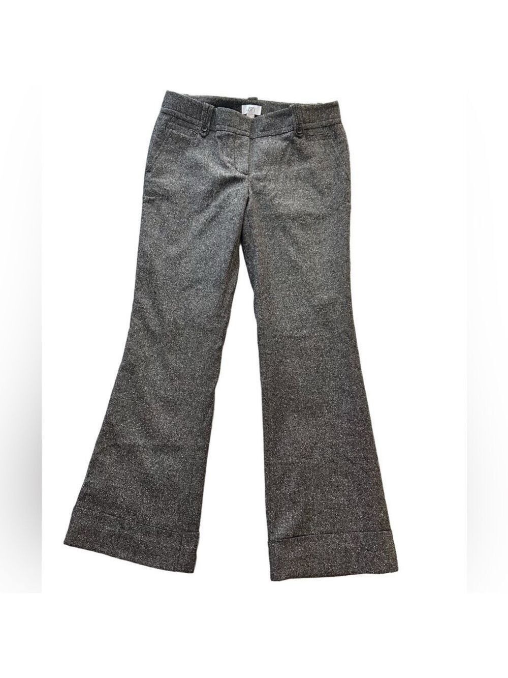 LOFT Gray Wool Blend Straight Leg Cuffed Pants Women’s Size 8